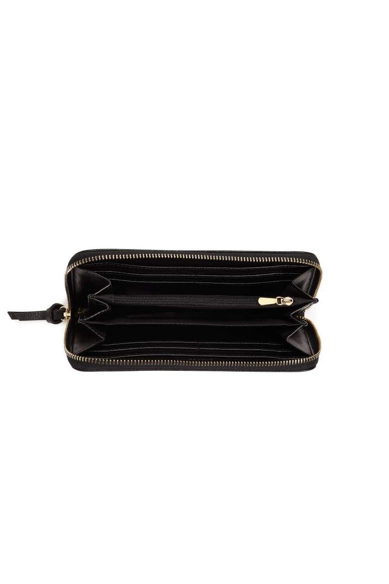 Serene Vegan Zip Around Wallet, Alternate, color, Black
