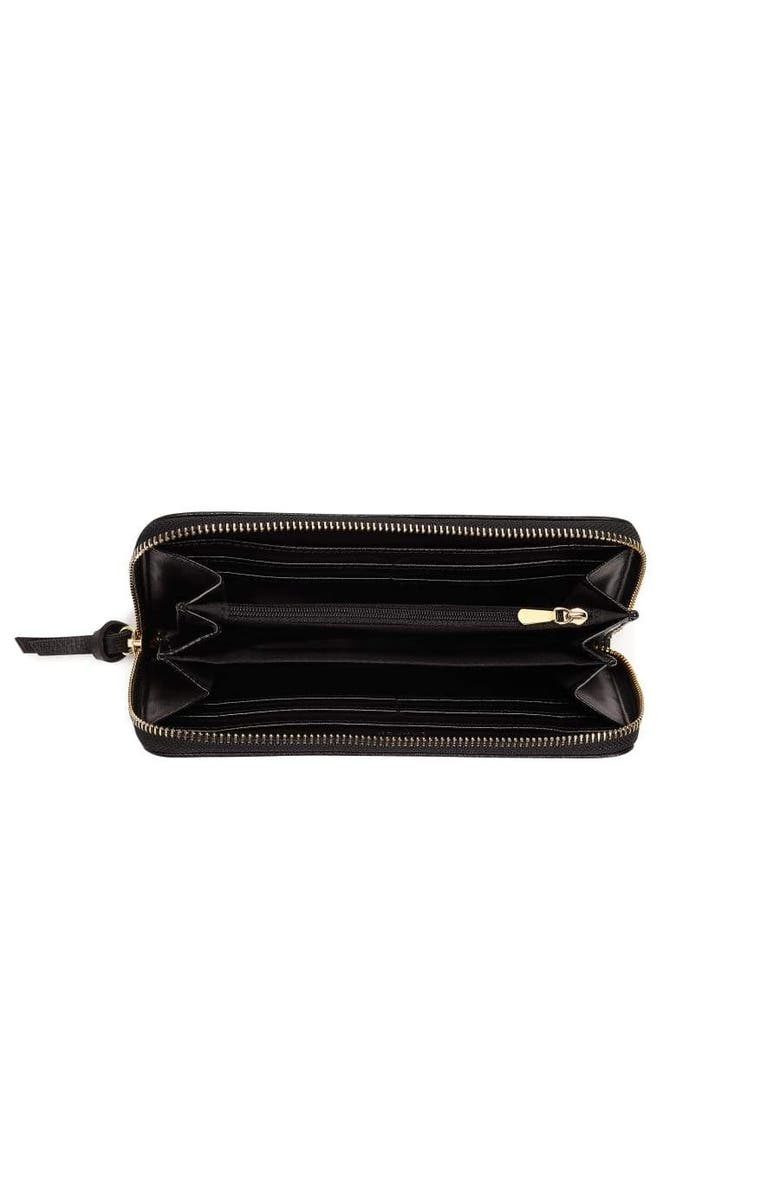 LaBante London Serene Vegan Zip Around Wallet, Alternate, color, Black