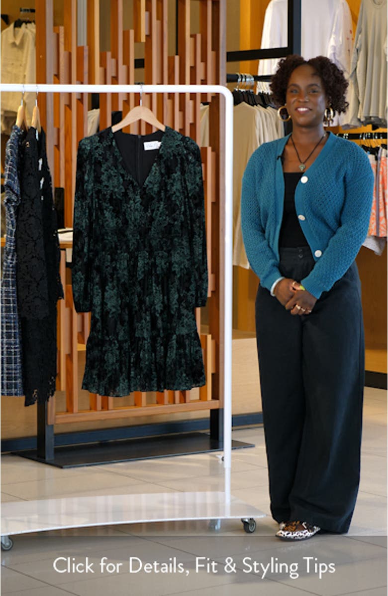 Velvet Floral Long Sleeve Dress, sales video thumbnail