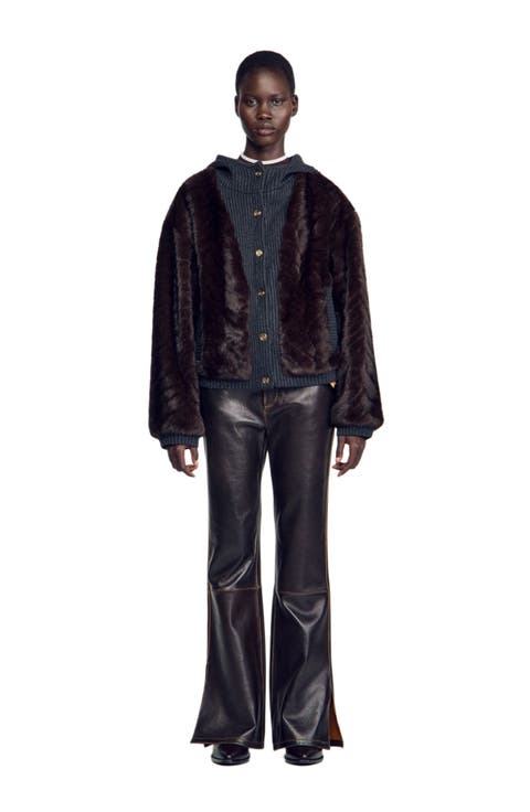 Faux Fur And Knit Jacket