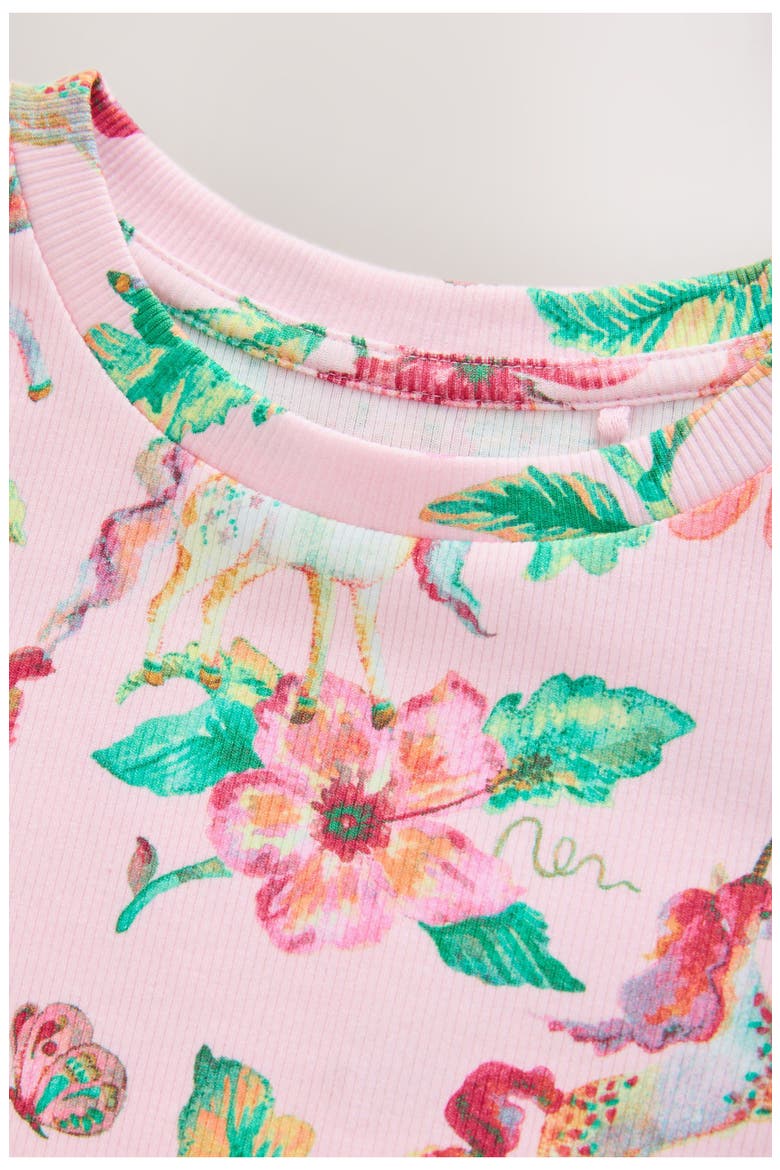 Kids' Floral Rib T-Shirt, Alternate, color, PINK