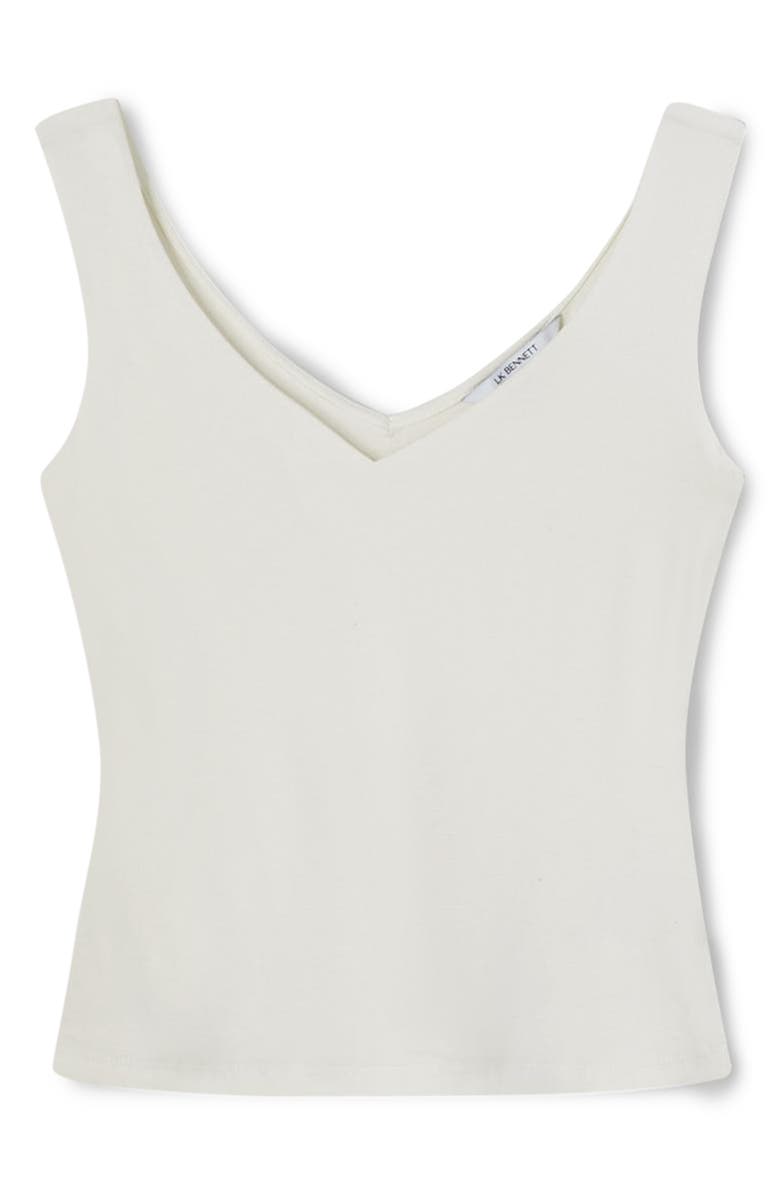 LK Bennett Athena V-Neck Tank Top, Alternate, color, Ivory