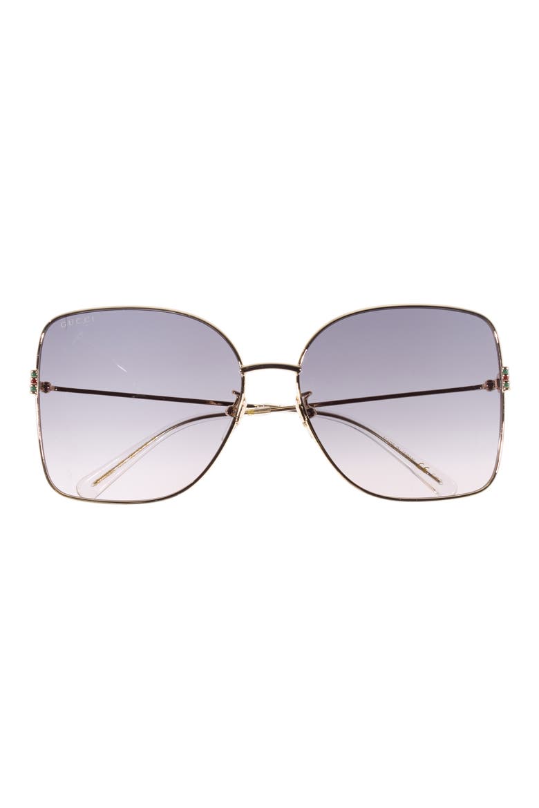 62mm Oversize Gradient Square Sunglasses, Main, color, GOLD GOLD GREY