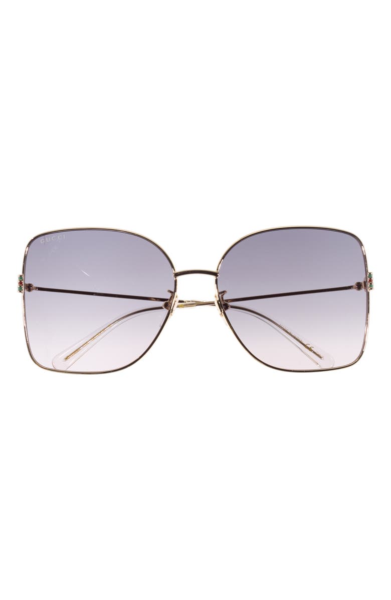 Gucci 62mm Oversize Gradient Square Sunglasses, Main, color, 