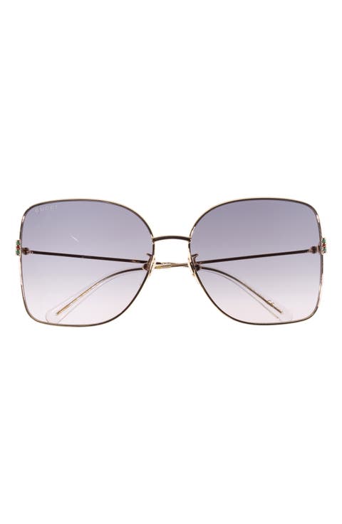62mm Oversize Gradient Square Sunglasses