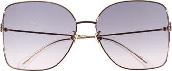 62mm Oversize Gradient Square Sunglasses