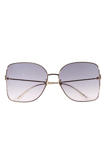 Gucci 62mm Oversize Gradient Square Sunglasses In Gray