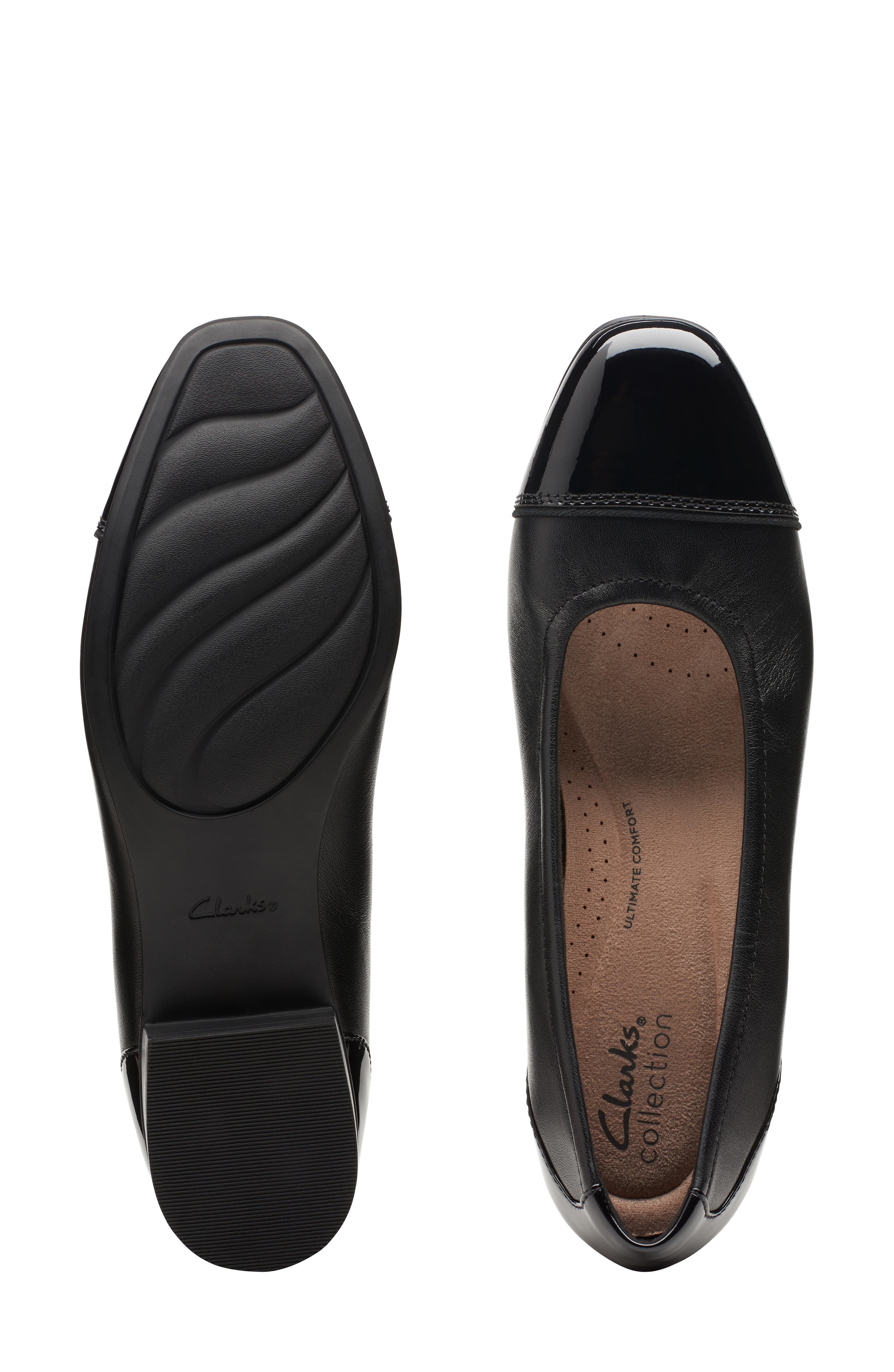 Clarks<sup>®</sup> Juliet Step Block Heel Pump, Alternate, color, Black Leather