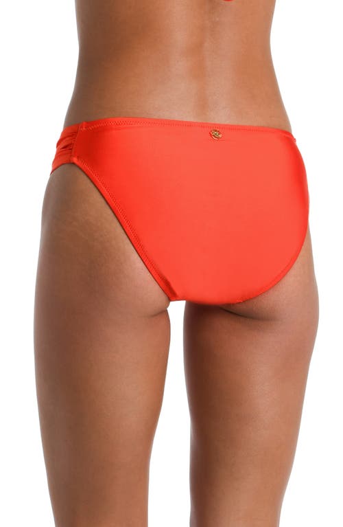 Sunshine 79 Solids Shirred Side Bikini Bottoms In Red