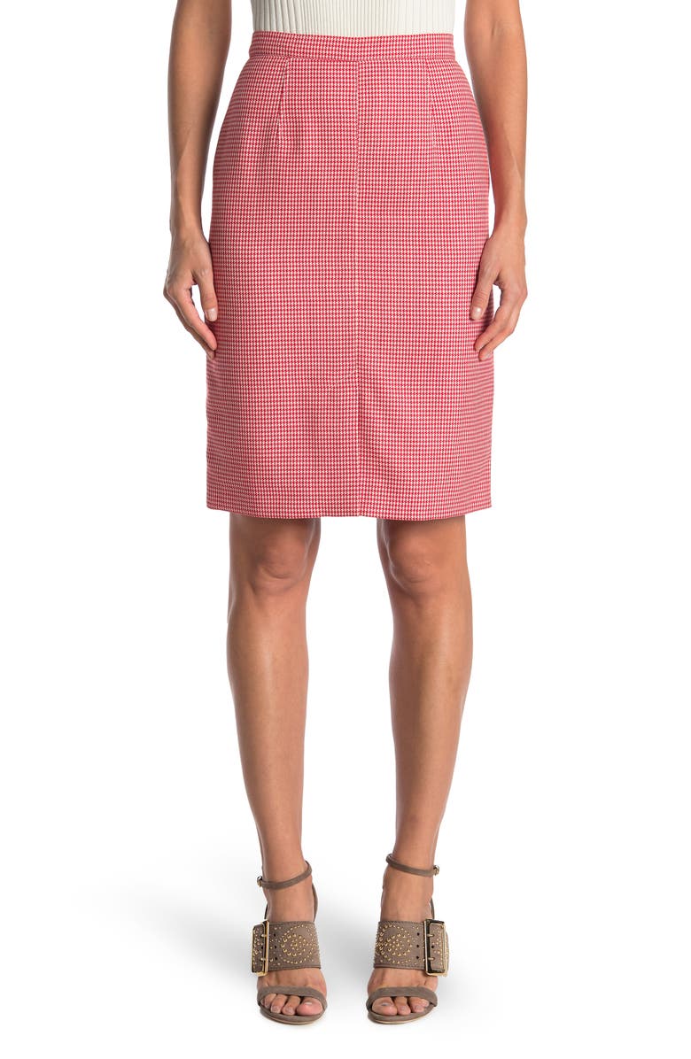 Burberry Houndstooth Wool Skirt, Main, color, 