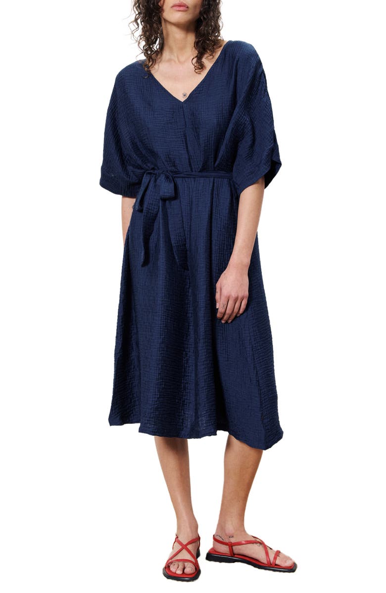 FRNCH Nickie Midi Dress, Main, color, Bleu Marine