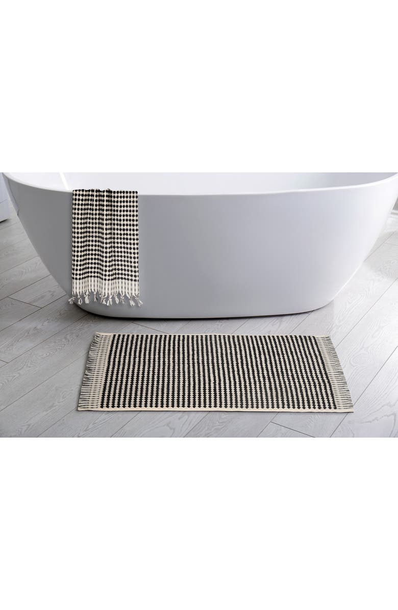 Olive & Linen Dots Bath Mat, Alternate, color, 