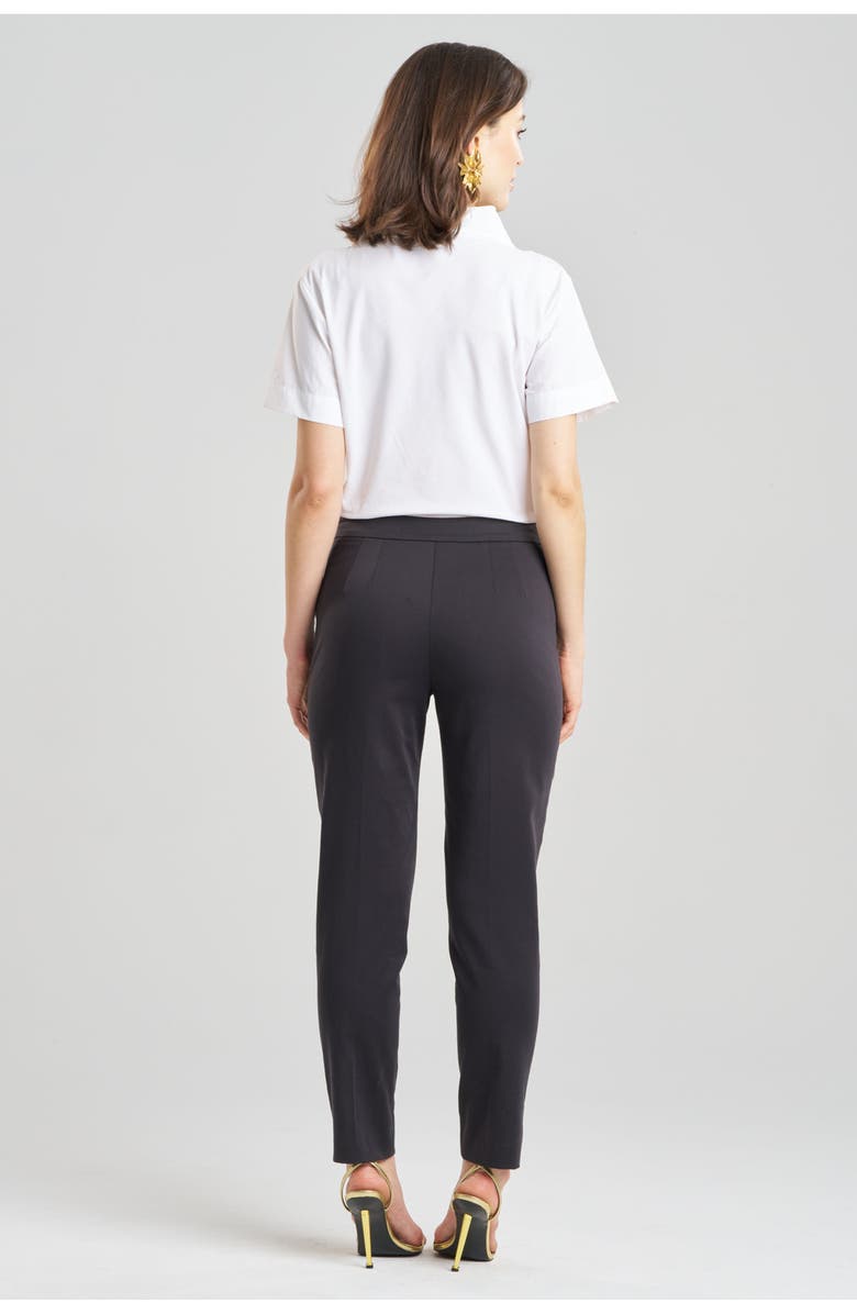 Natori COTTON CHINO Side Zip Tapered Pant, Alternate, color, Black