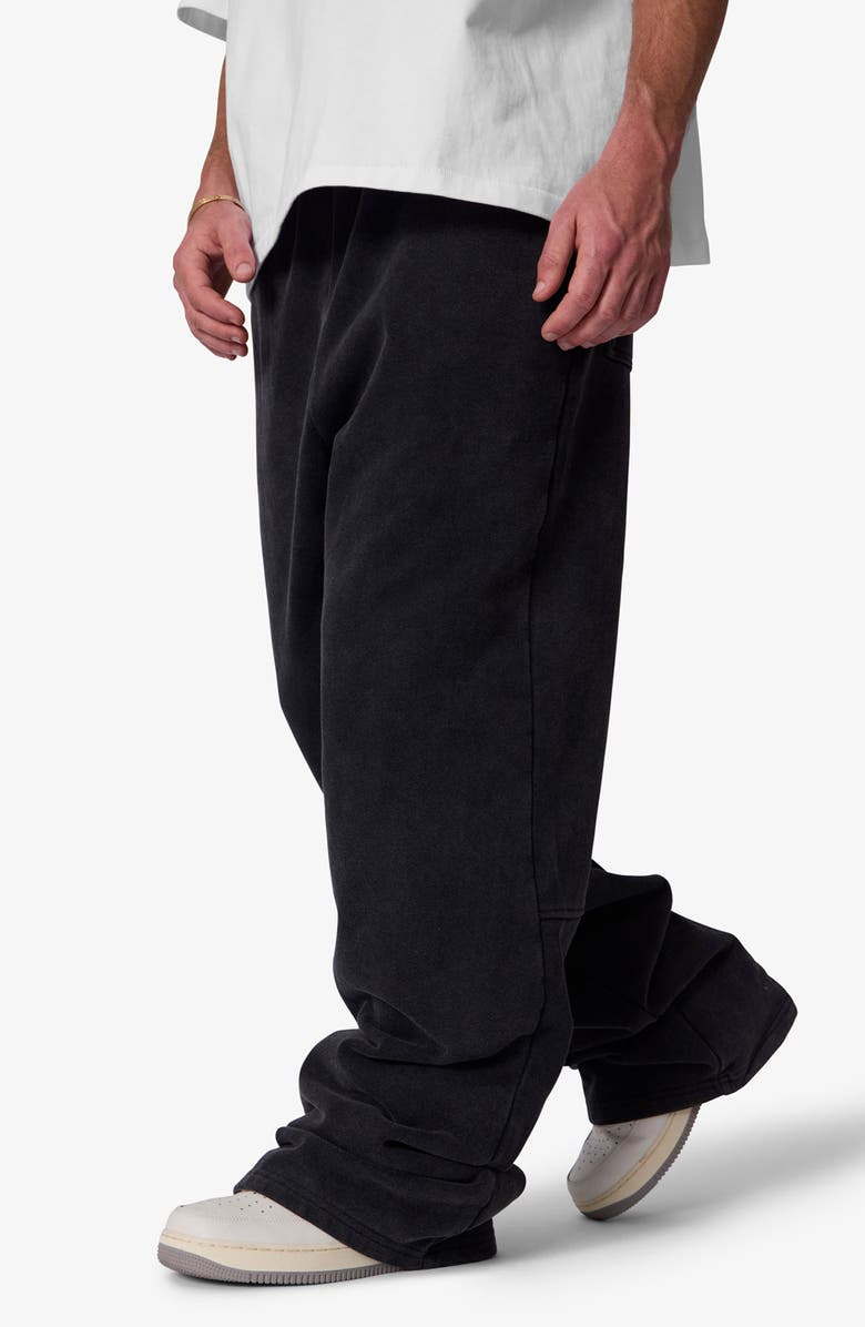 mnml Boxing Oversized Cotton Fleece Sweatpants, Alternate, color, Washed Black