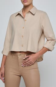 L'AGENCE Cosette Crop High-Low Shirt