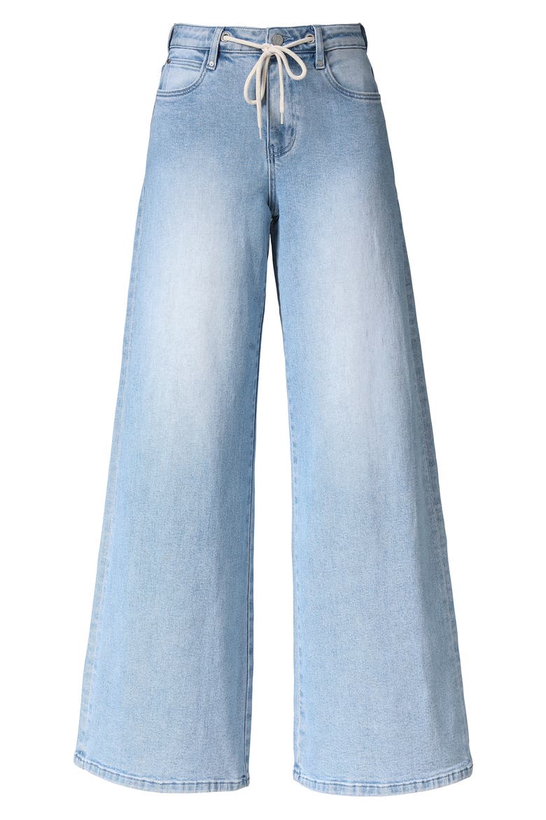 Drawstring High Waist Baggy Wide Leg Jeans, Alternate, color, LIGHT BLUE