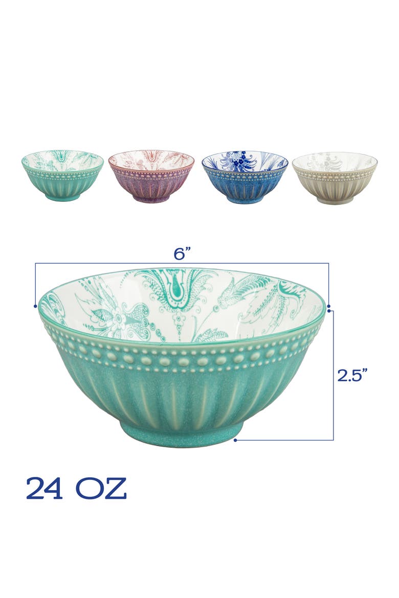 Sonata 4-Piece Assorted Ceramic Bowl Set, Alternate, color, MULTI