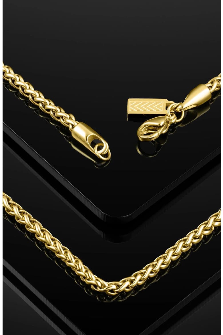 Men's Wheat Chain Necklace, Alternate, color, GOLD
