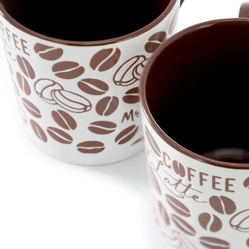 Mr Coffee Mr. Coffee Vintage Brew 4 Piece 18 Ounce Coffee Bean Stoneware Mug Set In Brown