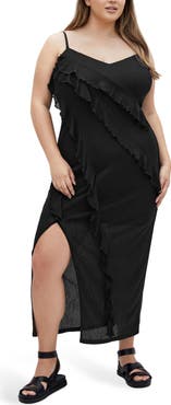 City Chic Shelby Ruffle Maxi Slipdress