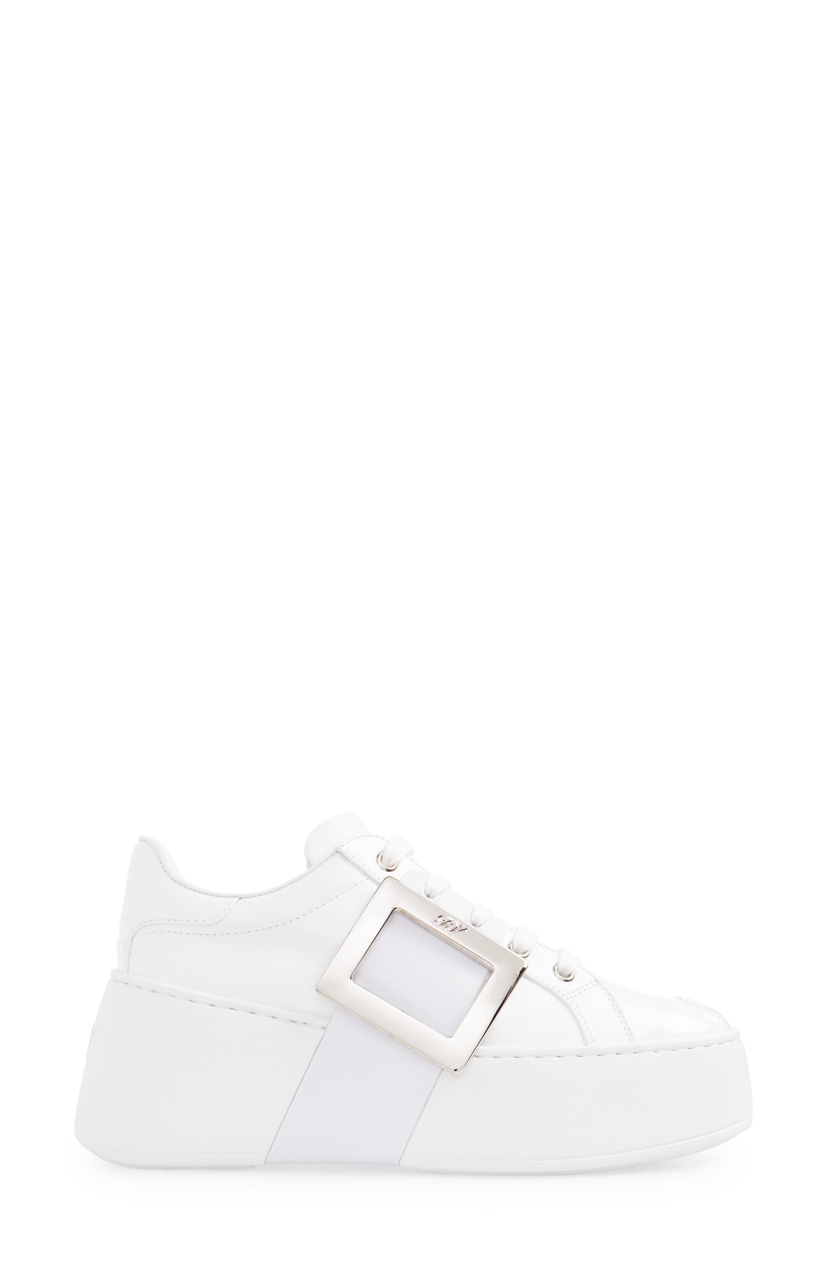 Roger Vivier Viv Skate Platform Sneaker, Alternate, color, Bianco