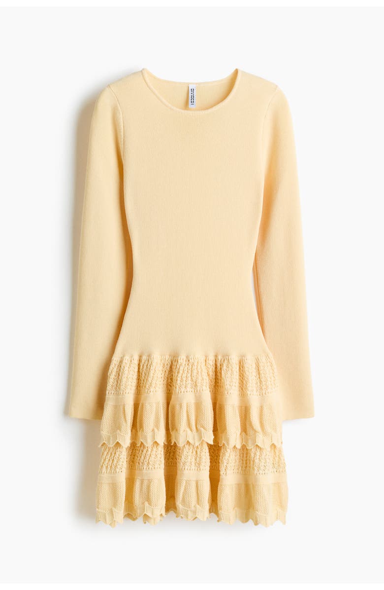 H&M Tiered-skirt Dress, Main, color, Light Yellow