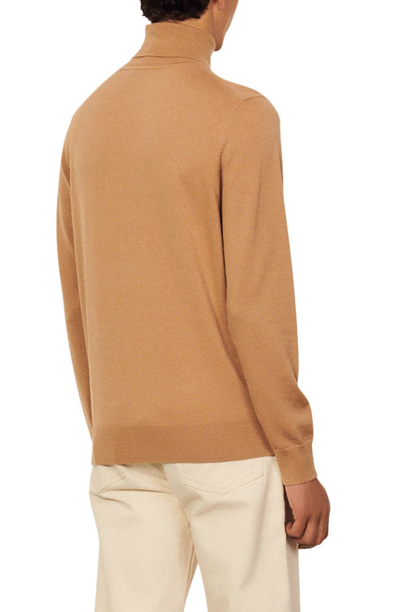 SANDRO Wool Turtleneck Sweater, Alternate, color, Ochre