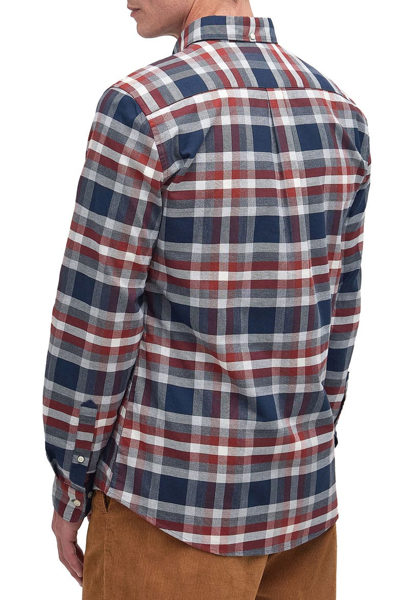 Bownmont Plaid Button-Down Shirt, Alternate, color, FIRED BRICK