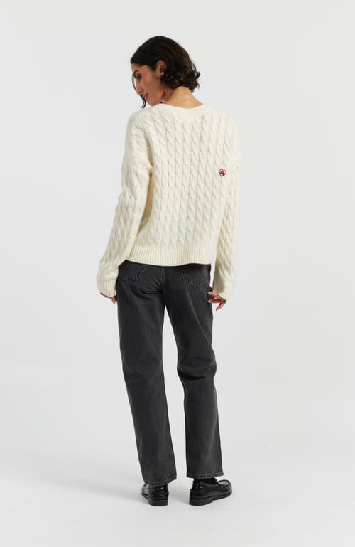 Chinti & Parker X Peanuts Snoopy-motif Cable-knit Sweater In White