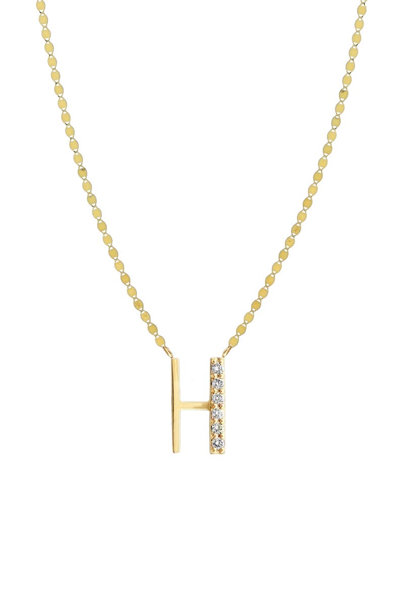 LANA 14K Gold Initial Pendant Necklace, Main, color, Yellow Gold-H