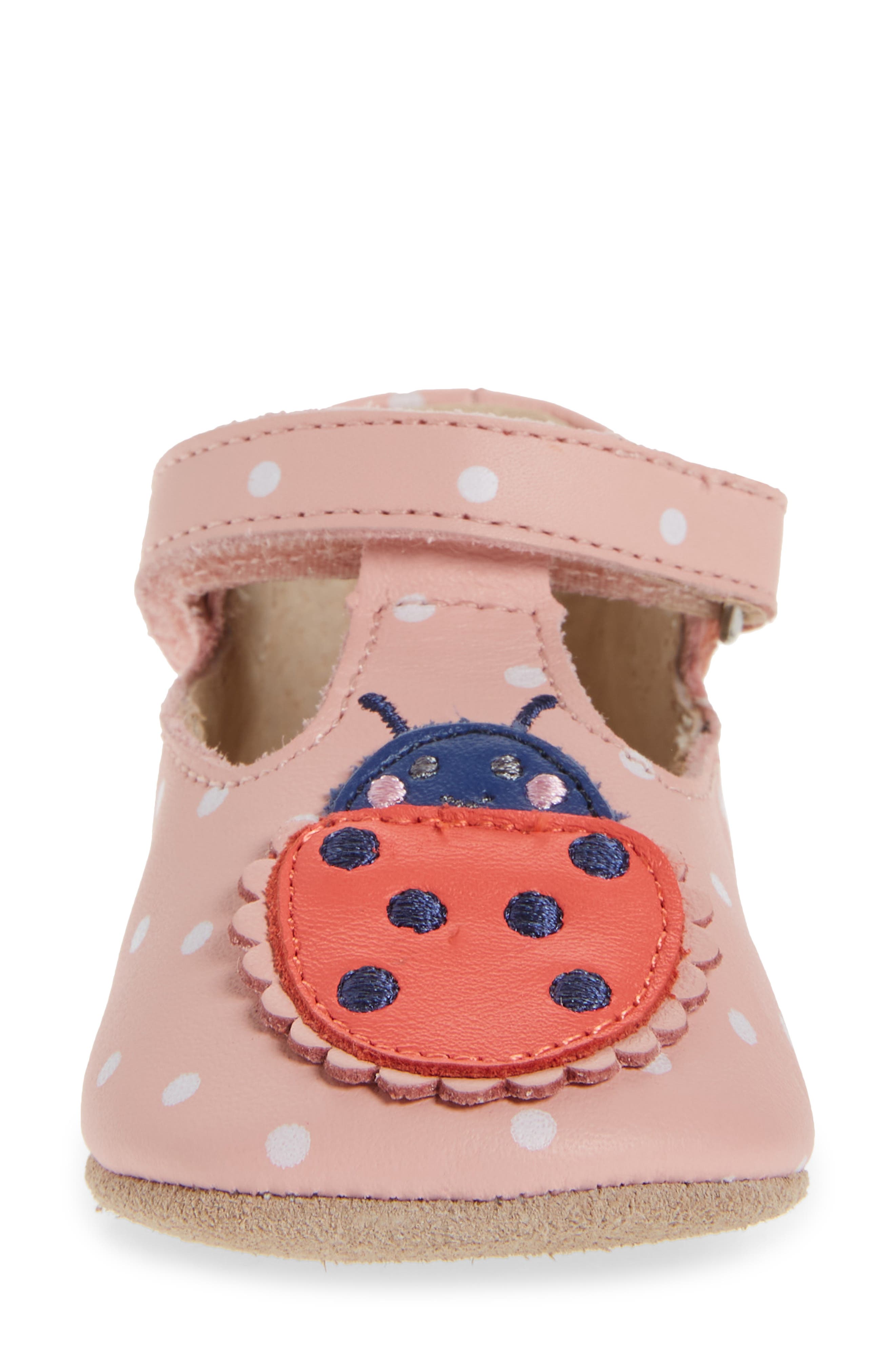 Boden Kids' Critter Appliqué Mary Jane Shoe, Alternate, color, PINK LADYBIRD