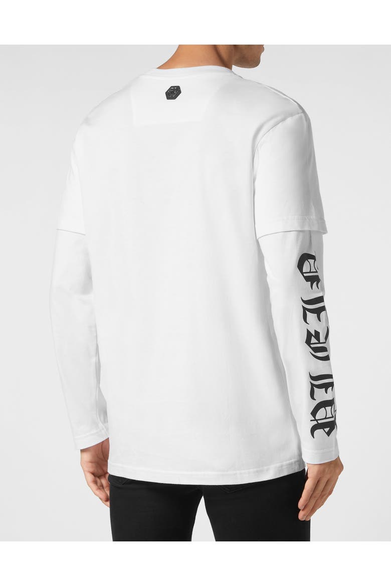 T-Shirt Round Neck Gothic Plein Men, Alternate, color, white