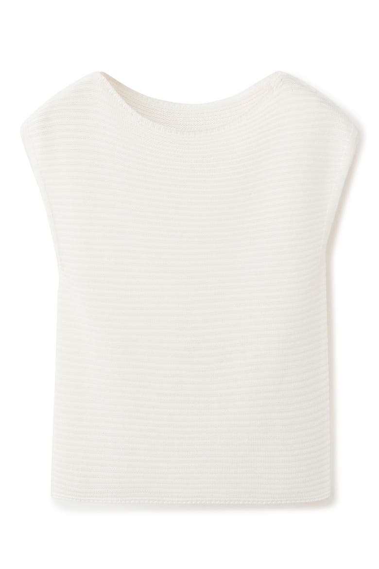 Short-Sleeved Crewneck Sweater, Alternate, color, OFF WHITE