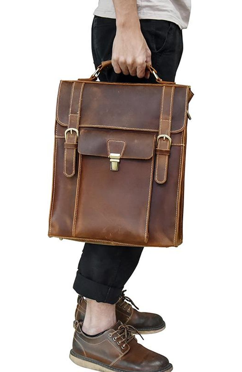 STEEL HORSE LEATHER The Vali Backpack | Handmade Vintage Leather, Alternate, color, Brown