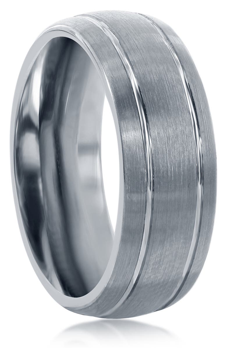 BLACKJACK Double Stripe Tungsten Ring, Alternate, color, Silver