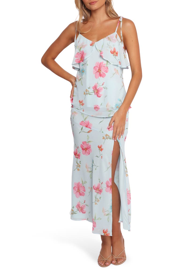 Valeria Floral Camisole & Maxi Skirt Set, Main, color, BLUE FLORAL