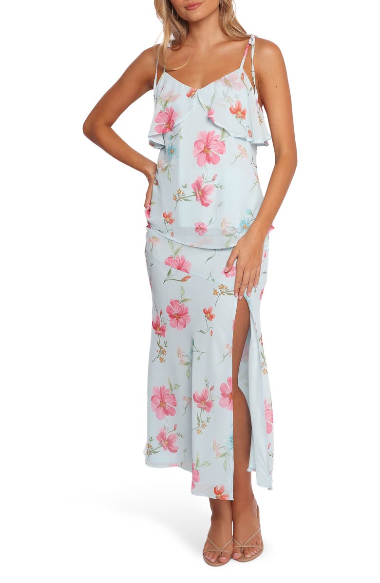 Petal & Pup Valeria Floral Camisole & Maxi Skirt Set, Main, color, Blue Floral