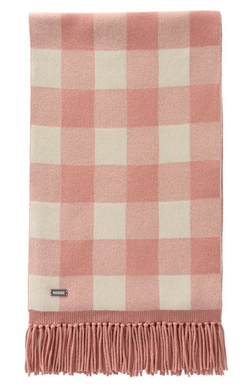Mackage Ninel Jacquard Check Recycled Wool Blend Scarf In Pink