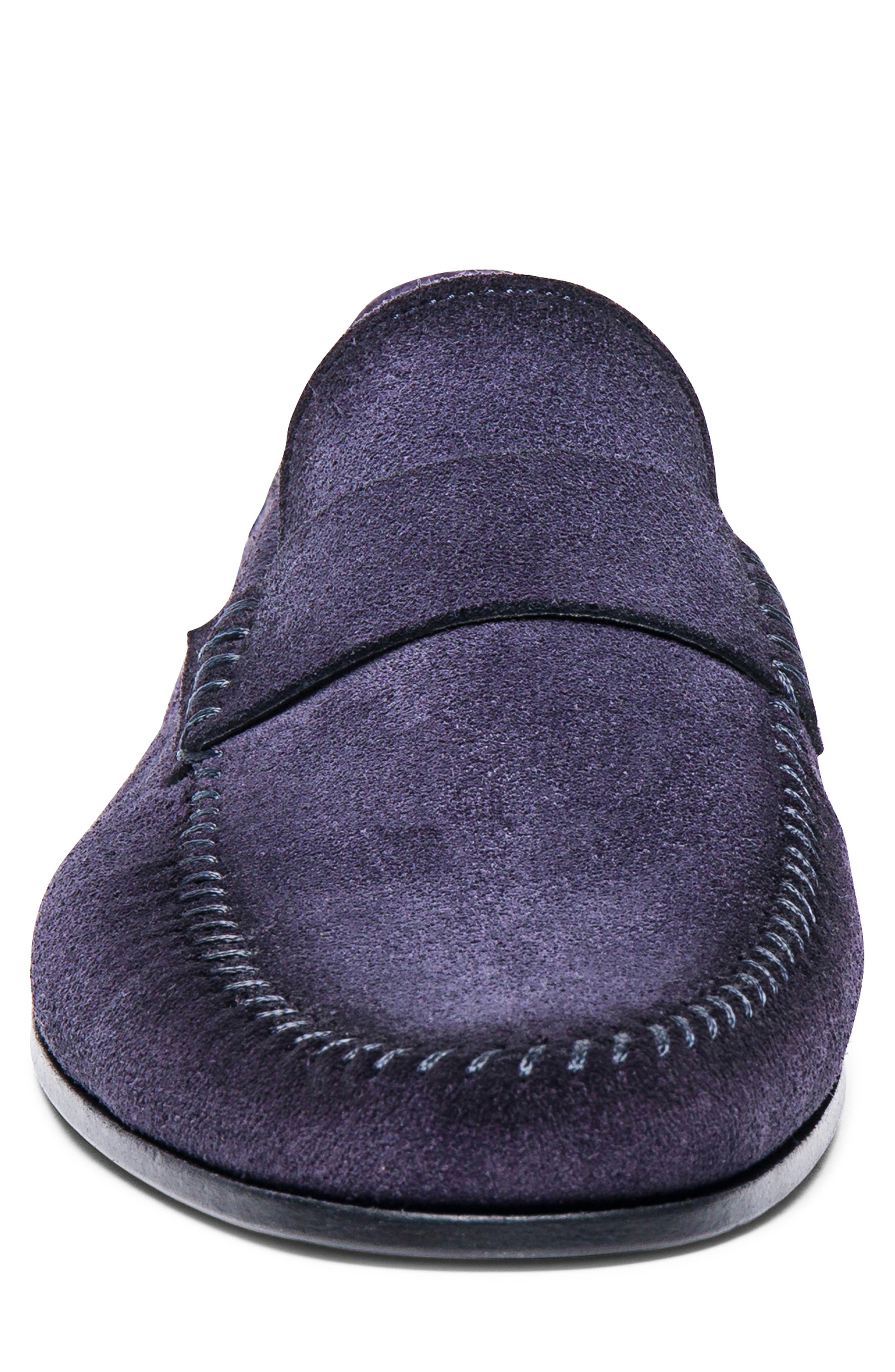 Santoni Paine Suede Loafer, Alternate, color, Blue