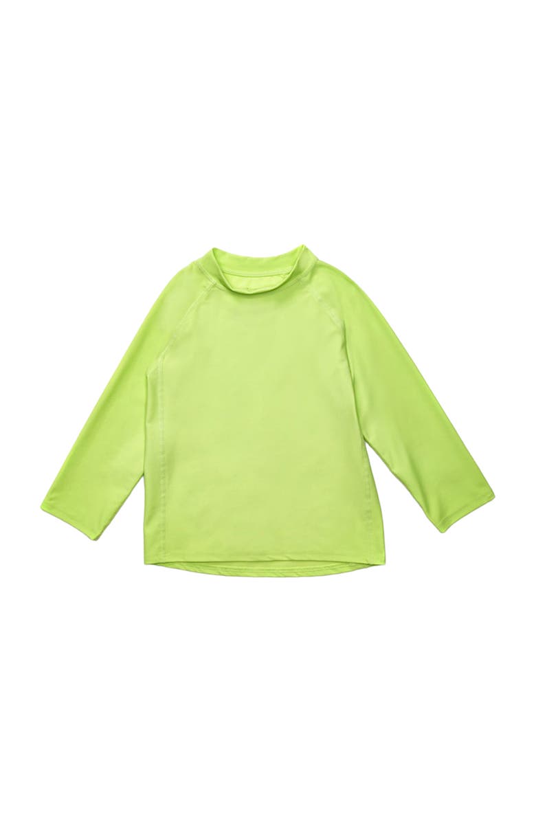 Leveret Kids Long Sleeve Rash Guard, UPF 50+ Swim Shirt, Main, color, Green