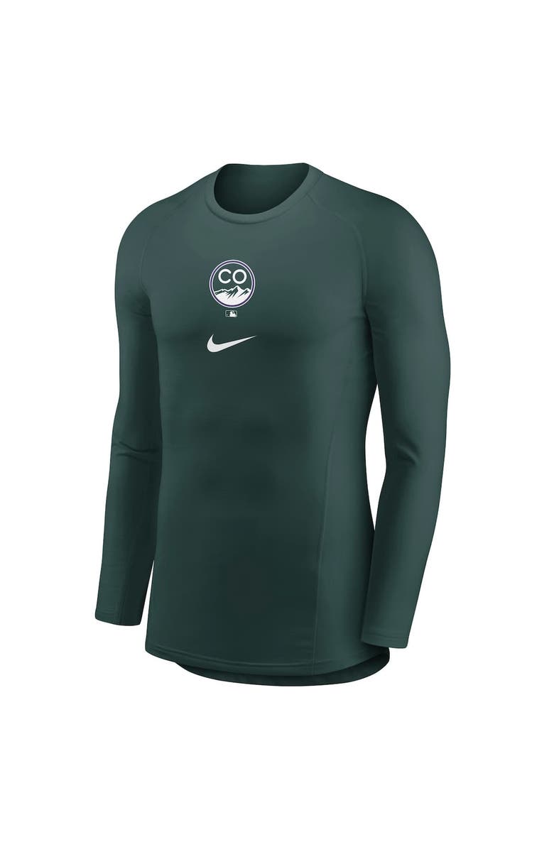 Nike Men's Nike  Green Colorado Rockies City Connect Base Layer Raglan Long Sleeve Performance T-Shirt, Alternate, color, Green