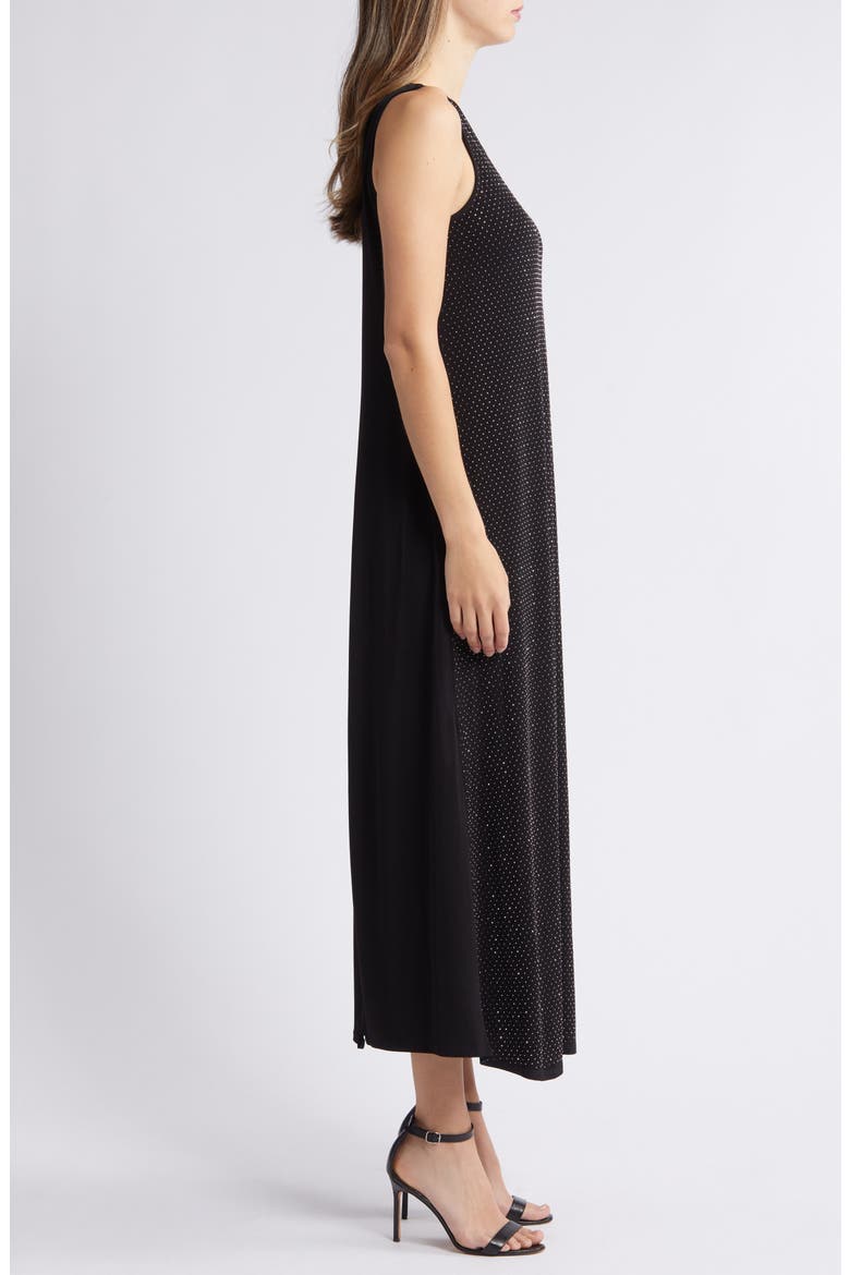Rhinestone Sleeveless Maxi Dress, Alternate, color, RICH BLACK