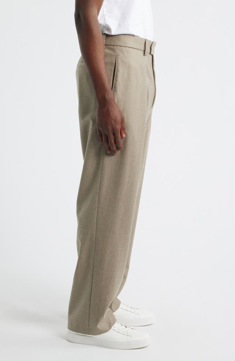BOSS x Beckham Pleated Tan Wool Trousers, Alternate, color, Medium Beige