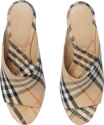 Burberry Check Mews Mules | Nordstrom