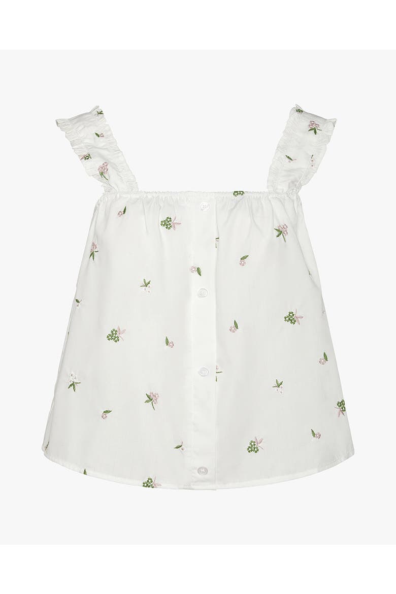 Ruffle Button Front Tank Top, Alternate, color, IVORY
