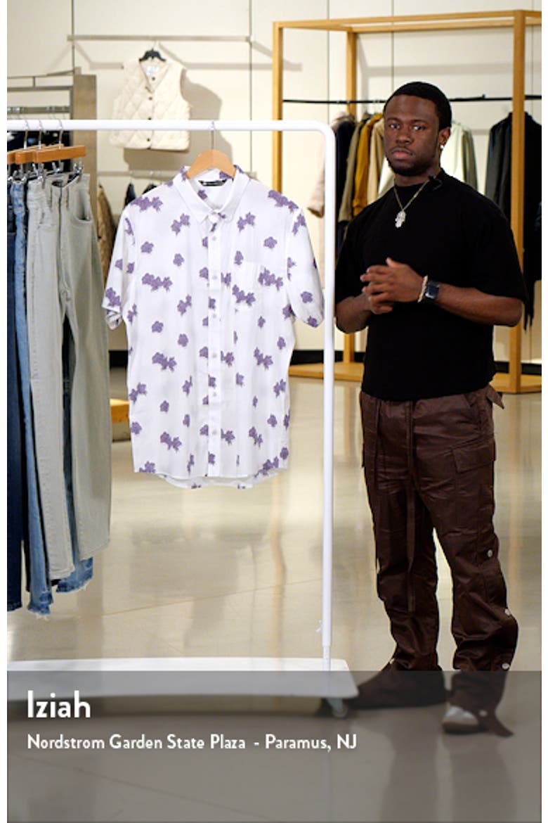 Hit The Books Floral Short Sleeve Stretch Button-Up Shirt video