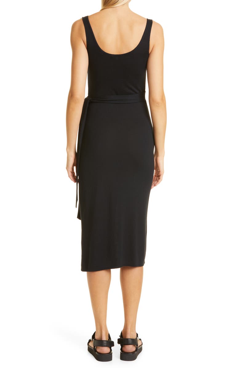 Vince Scoop Neck Wrap Detail Tank Dress, Alternate, color, 