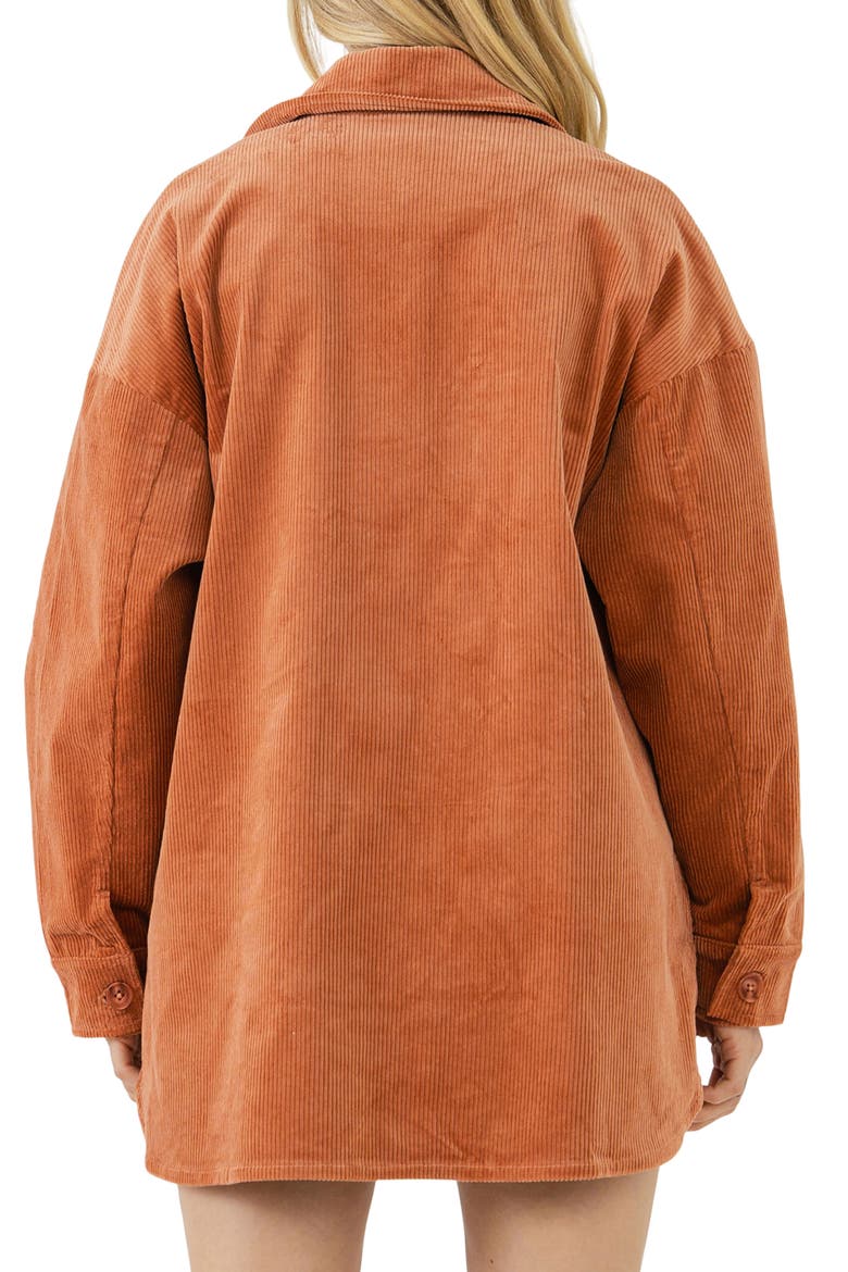 Corduroy Oversize Jacket, Alternate, color, RUST
