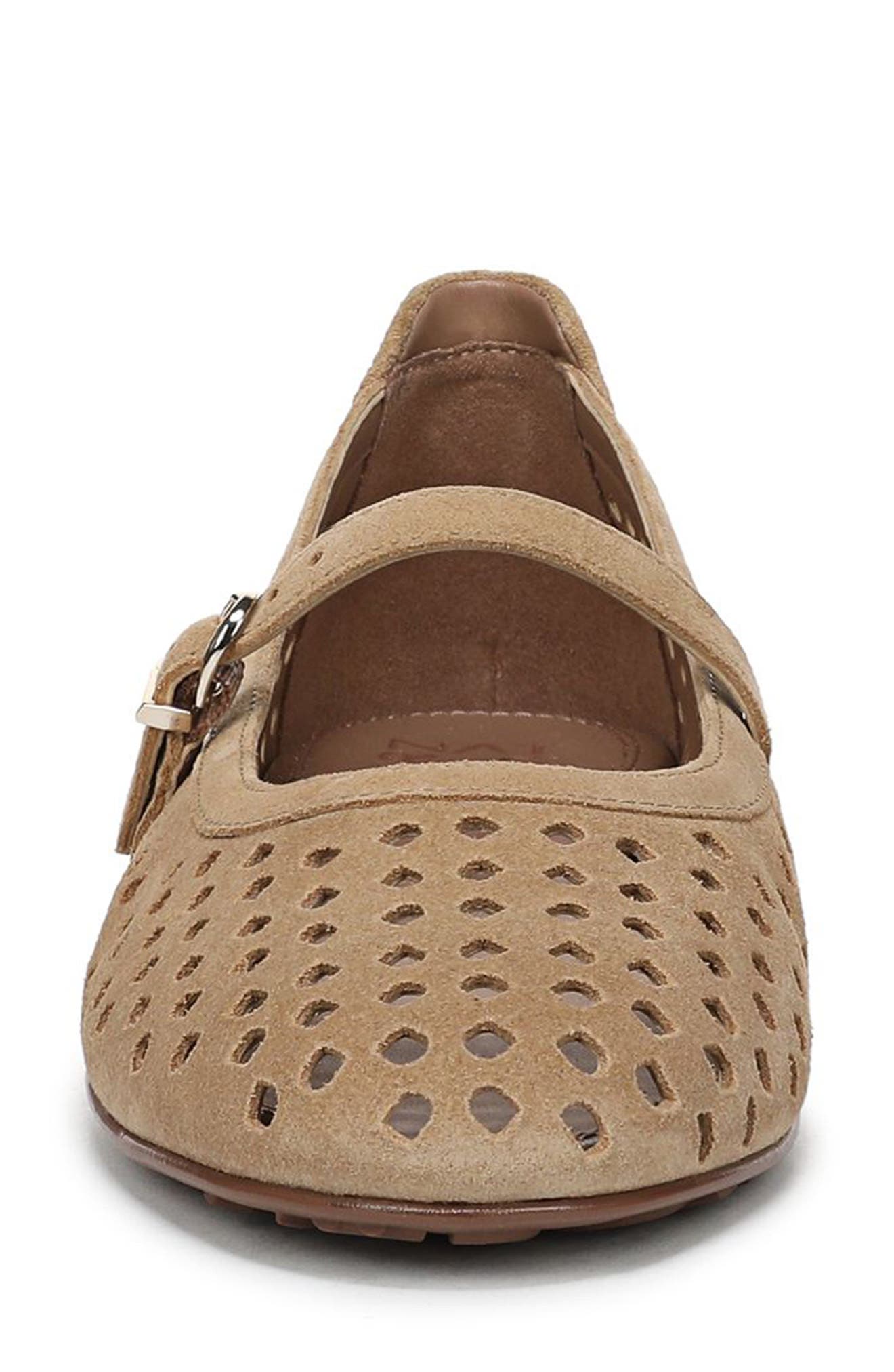 Naturalizer Aria Perforated Flat, Alternate, color, Dune Dust Tan