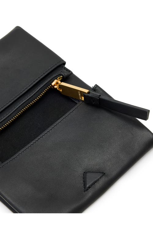 Allsaints Womens Harluna Logo-debossed Leather Wallet Black In Black